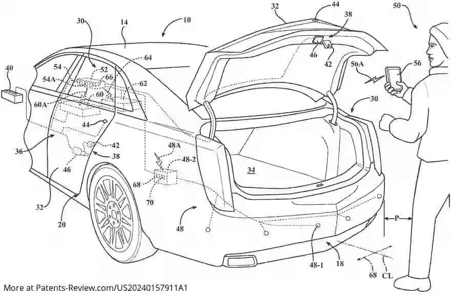 Drawing 01 for PRESENCE-BASED VEHICLE ACCESS DOOR RELEASE USING DIGITAL KEY LEVERAGING ULTRASONIC SENSING