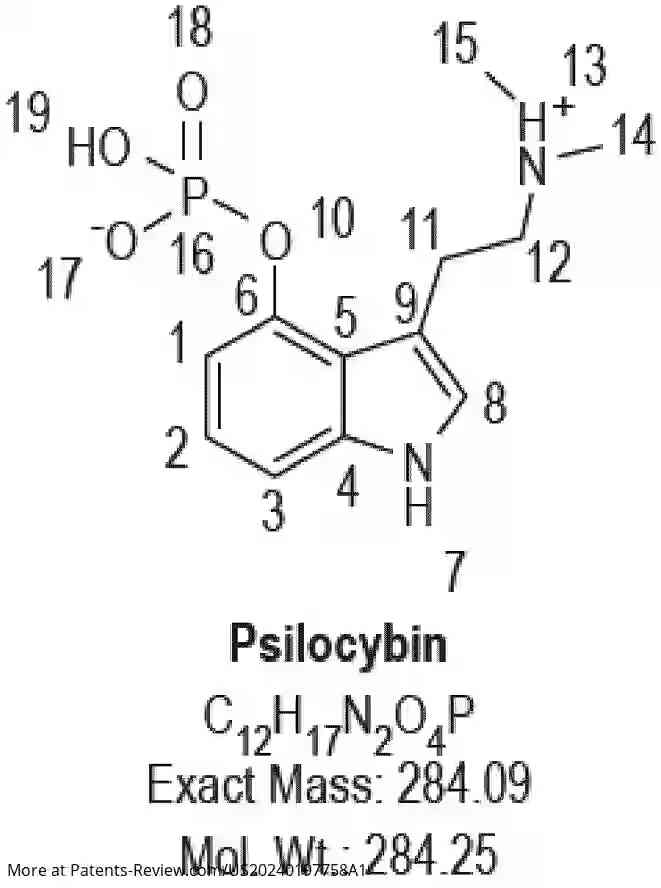 Drawing 01 for PSILOCYBIN COMPOSITIONS, METHODS OF MAKING AND METHODS OF USING THE SAME