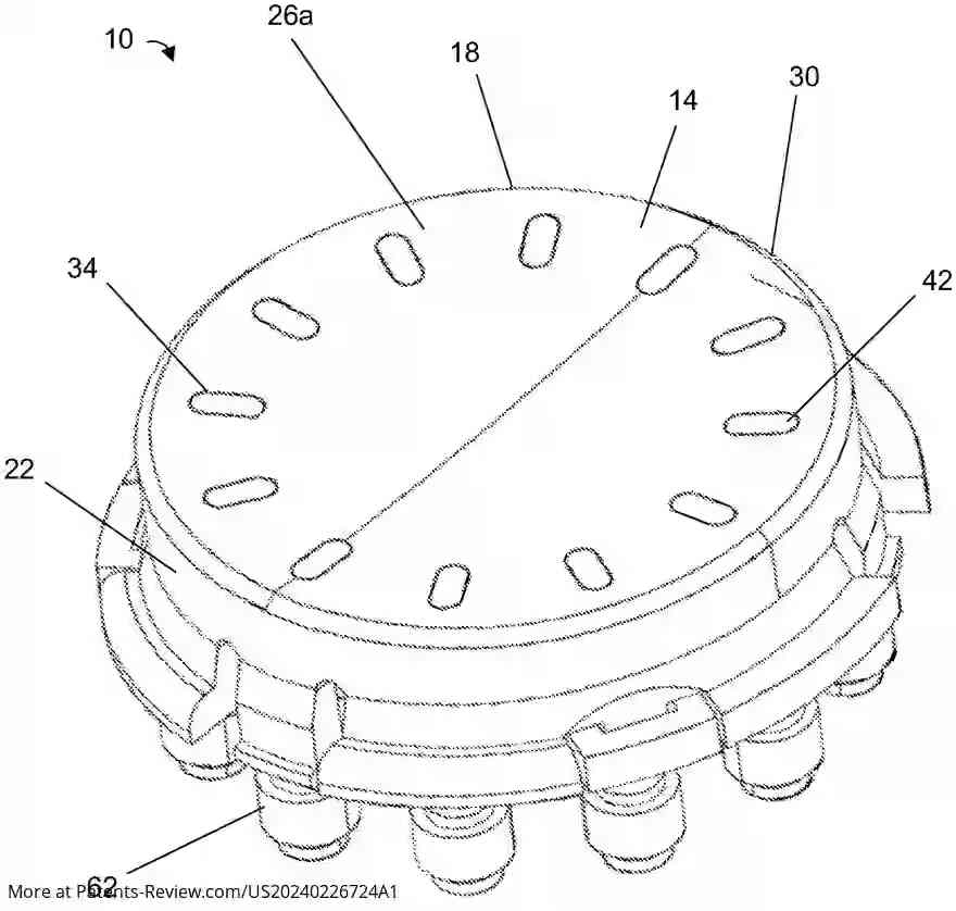 Drawing 01 for DIRECTIONAL PADS WITH DYNAMIC TACTILE FEATURES AND METHODS OF USING THE SAME