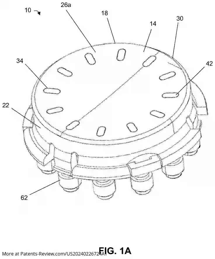 Drawing 02 for DIRECTIONAL PADS WITH DYNAMIC TACTILE FEATURES AND METHODS OF USING THE SAME