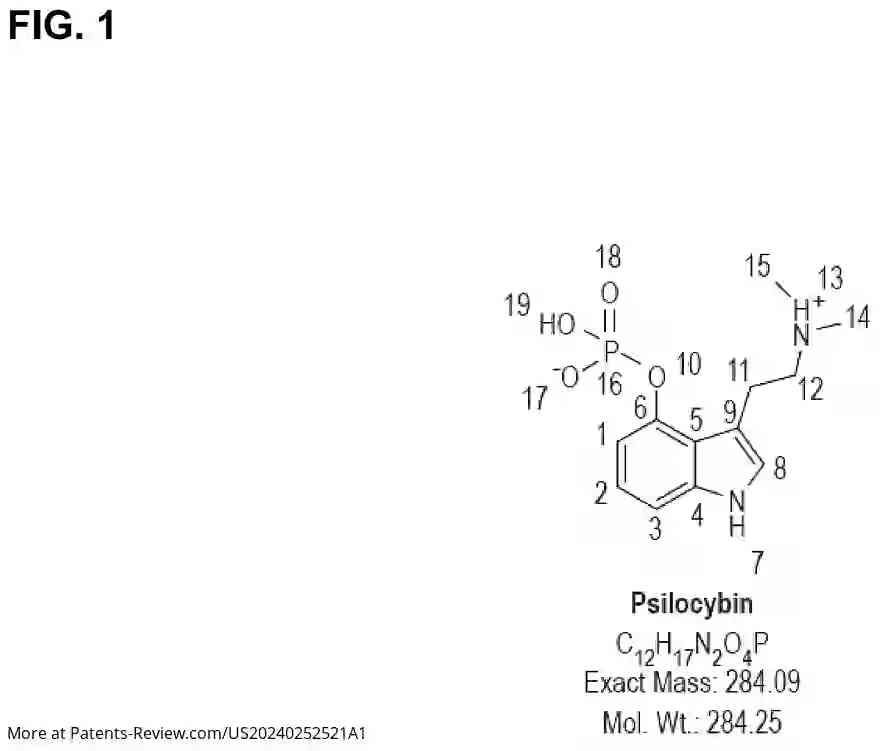 Drawing 02 for METHOD FOR TREATING ANXIETY DISORDERS, HEADACHE DISORDERS, AND EATING DISORDERS WITH PSILOCYBIN