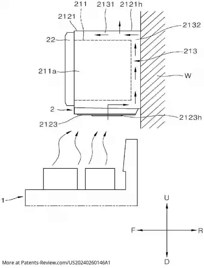 Drawing 01 for COOKING APPLIANCE DOUBLING AS HOOD