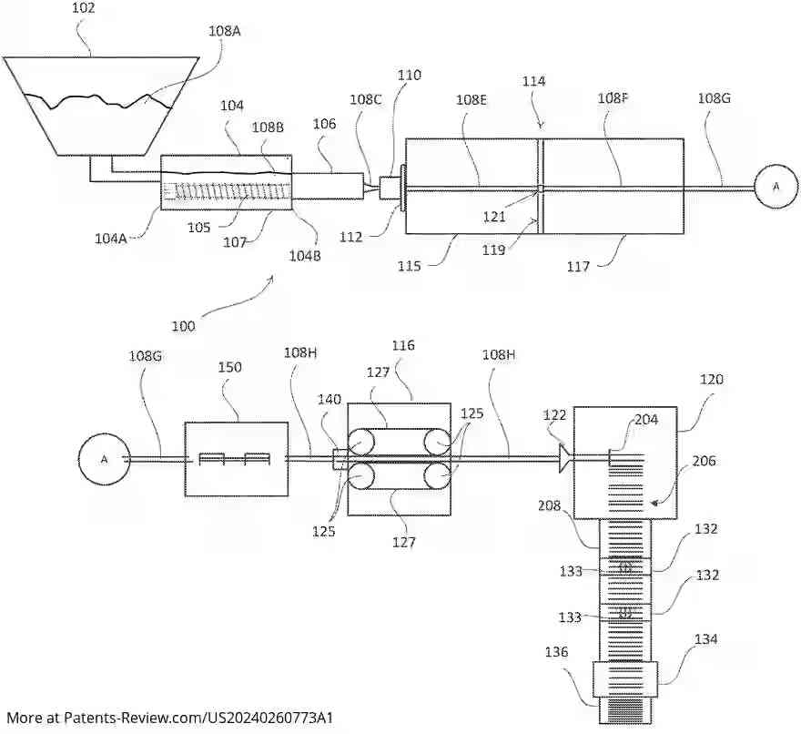 Drawing 01 for APPARATUS AND METHODS FOR MANUFACTURING BIODEGRADABLE, COMPOSTABLE, DRINK STRAWS FROM POLYHYDROXYALKANOATE MATERIAL