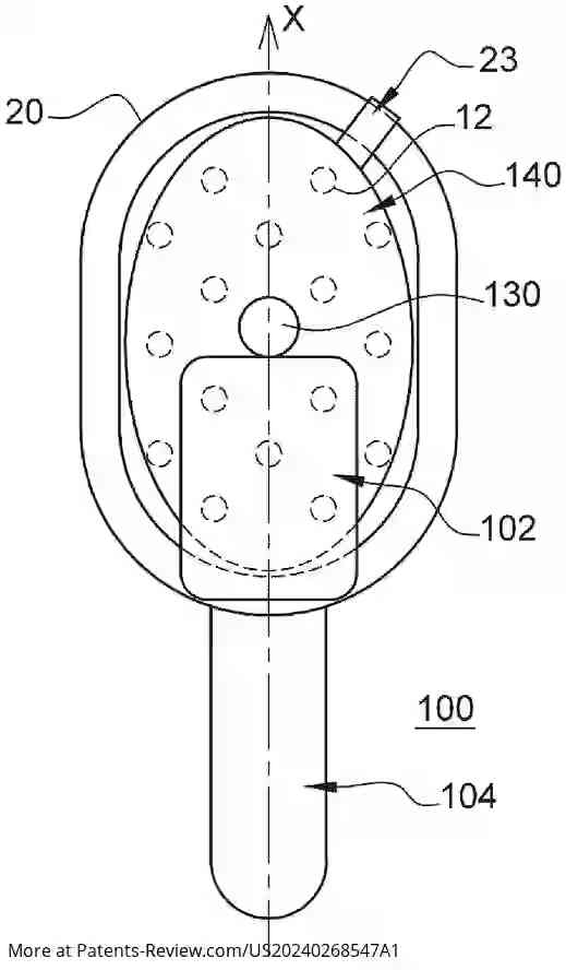 Drawing 01 for MAGNETIC BRUSH WITH DISPENSING OF COMPOSITION FOR CLEANSING THE HAIR