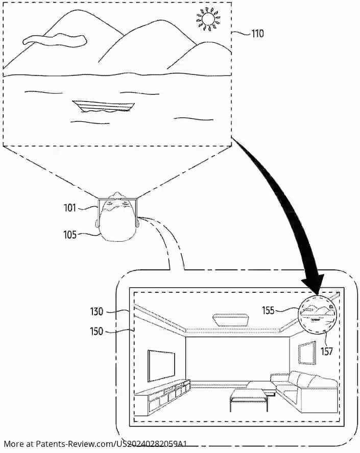 Drawing 01 for ELECTRONIC DEVICE, METHOD, AND COMPUTER READABLE STORAGE MEDIUM FOR DISPLAYING IMAGE CORRESPONDING TO EXTERNAL SPACE ON VIRTUAL SPACE DISPLAYED THROUGH DISPLAY