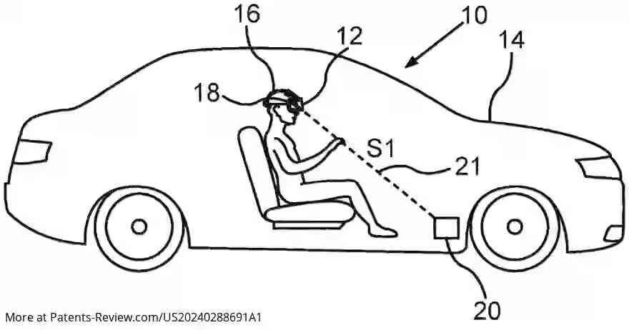 Drawing 01 for METHOD FOR OPERATING VIRTUAL REALITY GLASSES IN A VEHICLE AND VIRTUAL REALITY SYSTEM WITH VIRTUAL REALITY GLASSES AND A VEHICLE