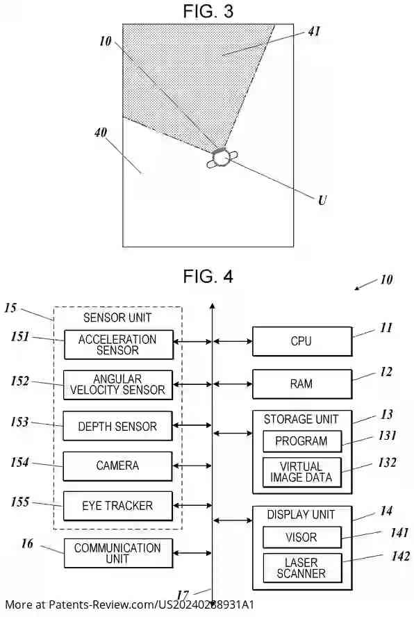 Drawing 03 for WEARABLE TERMINAL APPARATUS, PROGRAM, DISPLAY METHOD, AND VIRTUAL IMAGE DISTRIBUTION SYSTEM