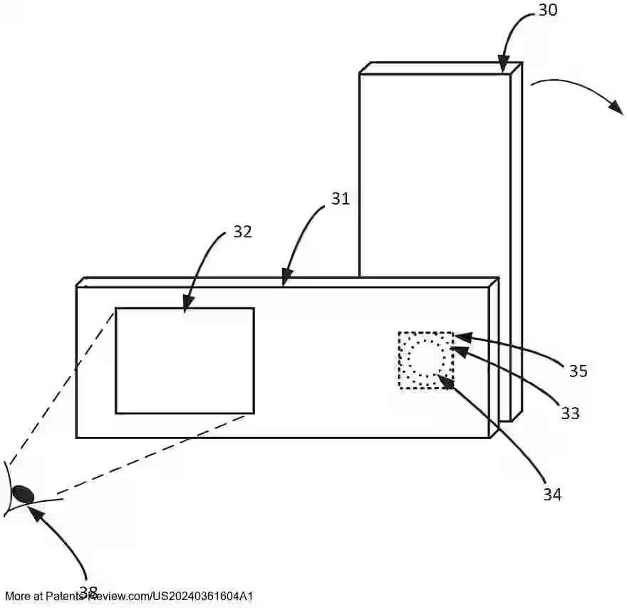 Drawing 01 for DISPLAY DEVICE WITH OPTICAL WAVEGUIDE AND PROJECTOR