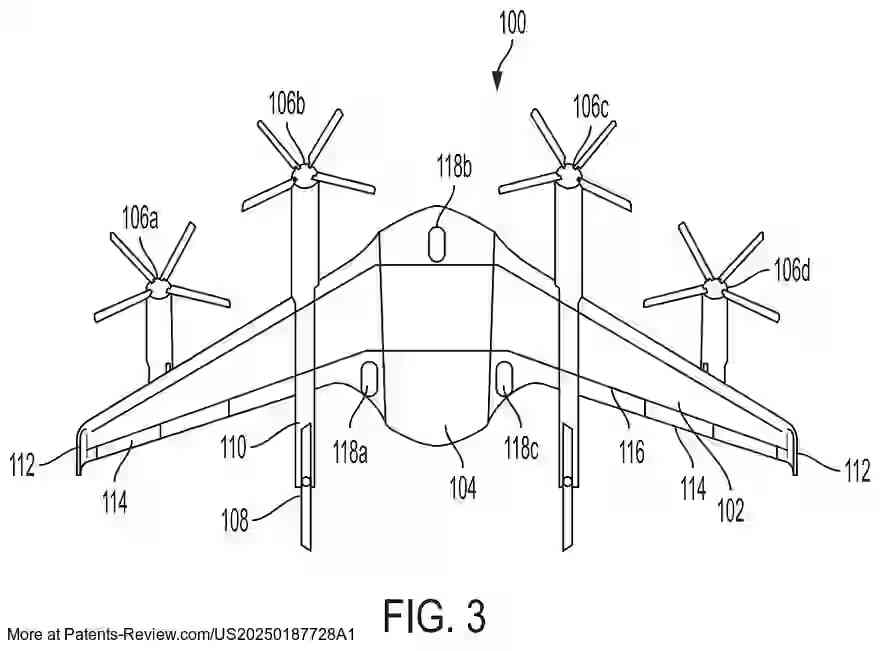 Drawing 03 for FLYING WING VERTICAL TAKE-OFF AND LANDING AIRCRAFT