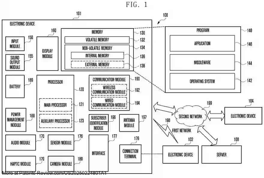 Drawing 02 for ELECTRONIC DEVICE FOR SUPPORTING AUGMENTED REALITY FUNCTION AND OPERATING METHOD THEREOF