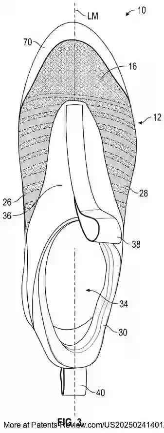 Drawing 04 for FOOTWEAR UPPER HAVING A UNITARY KNIT STRUCTURE AND METHOD OF MANUFACTURING